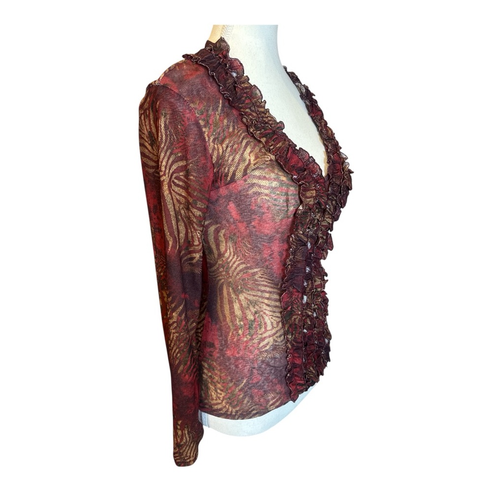Made In France Women's Floral Ruffle Blouse - Picture 5 of 10